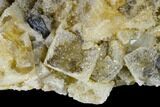 Quartz Encrusted Yellow Fluorite With Galena - Morocco #174582-3